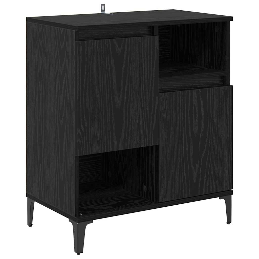 vidaXL Komody 3 pcs Czarny Dąb 60 x 35 x 70 cm Materiał drewnopochodny