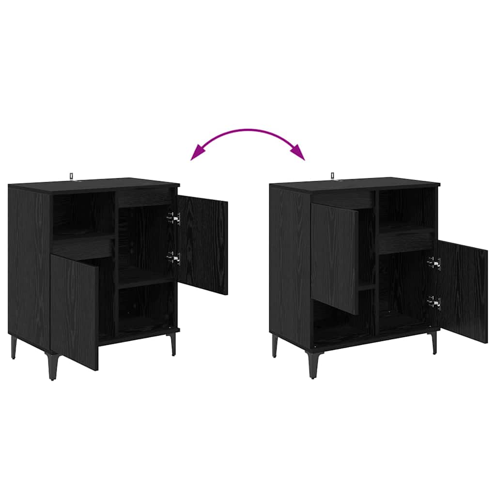 vidaXL Komody 3 pcs Czarny Dąb 60 x 35 x 70 cm Materiał drewnopochodny
