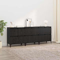 vidaXL Komody 3 pcs Czarny Dąb 60 x 35 x 70 cm Materiał drewnopochodny