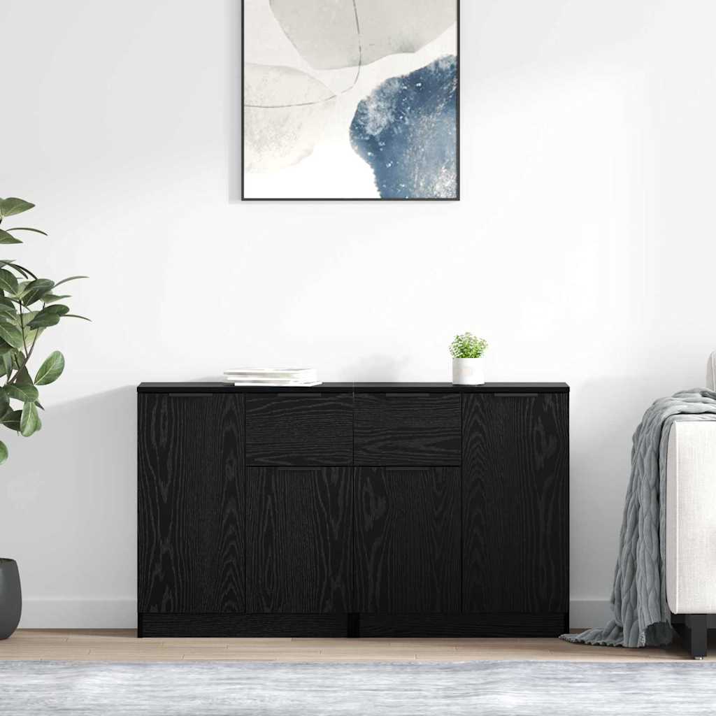 vidaXL Komody 2 pcs Czarny Dąb 60 x 30 x 70 cm Materiał drewnopochodny