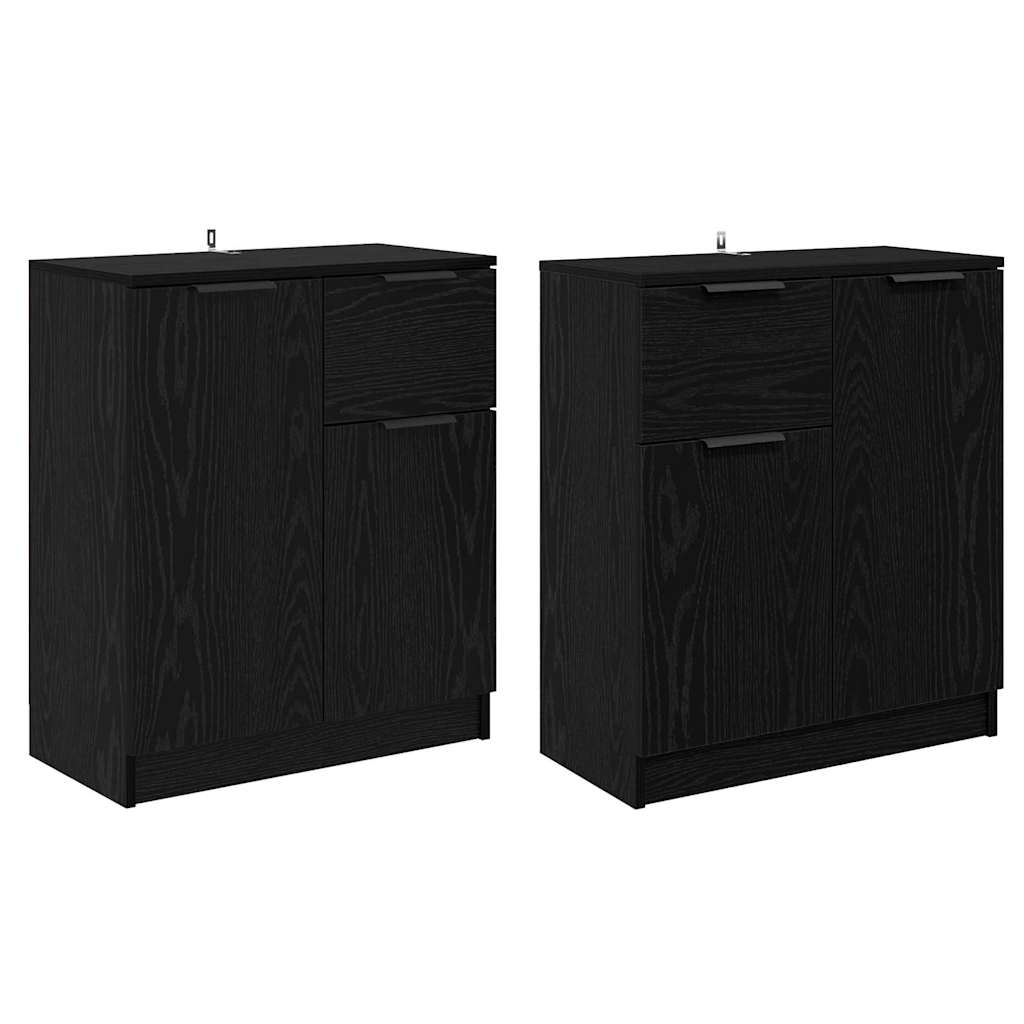 vidaXL Komody 2 pcs Czarny Dąb 60 x 30 x 70 cm Materiał drewnopochodny