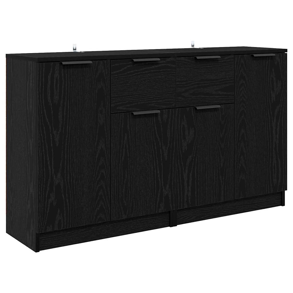 vidaXL Komody 2 pcs Czarny Dąb 60 x 30 x 70 cm Materiał drewnopochodny