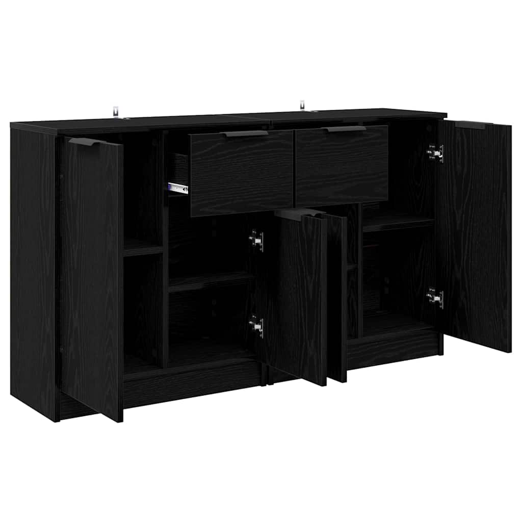 vidaXL Komody 2 pcs Czarny Dąb 60 x 30 x 70 cm Materiał drewnopochodny
