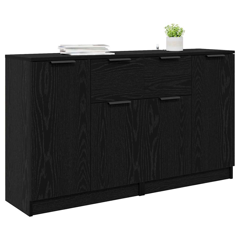 vidaXL Komody 2 pcs Czarny Dąb 60 x 30 x 70 cm Materiał drewnopochodny