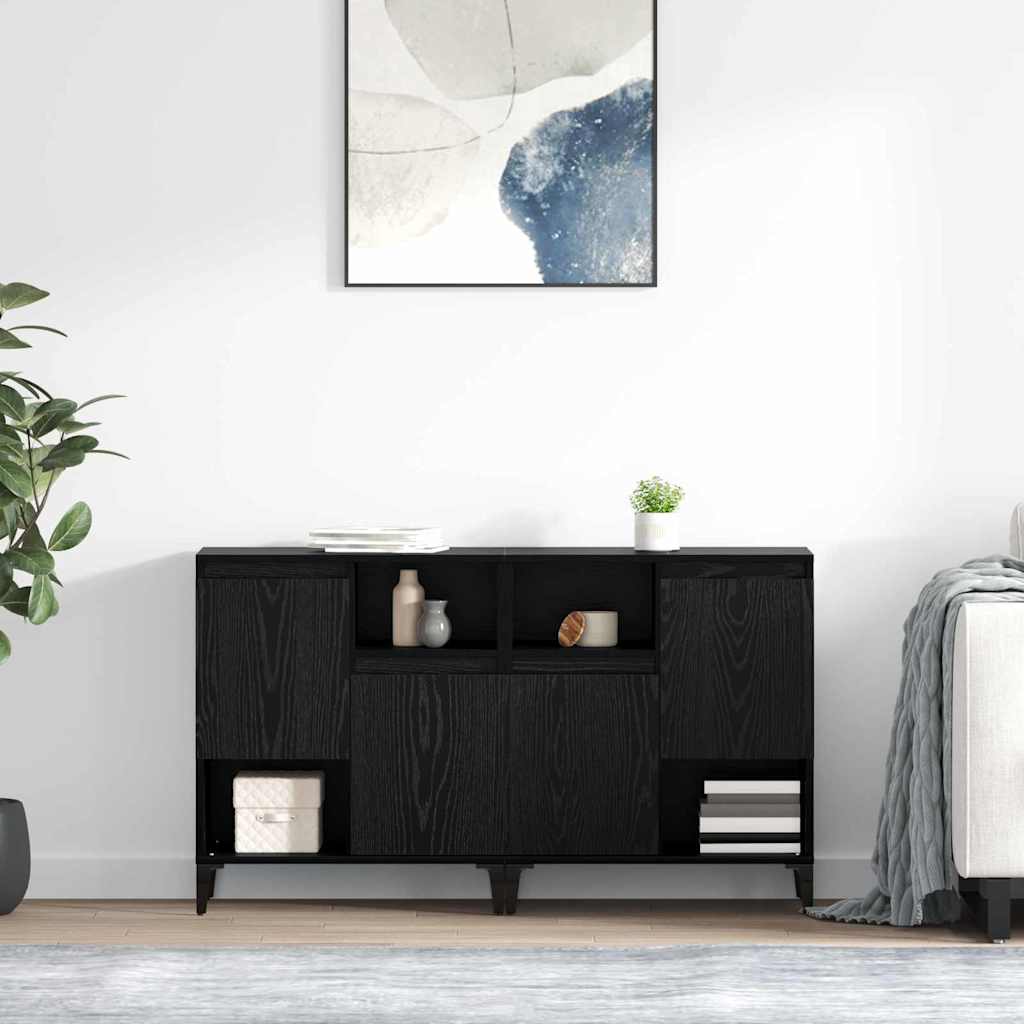 vidaXL Komody 2 pcs Czarny Dąb 60 x 35 x 70 cm Materiał drewnopochodny