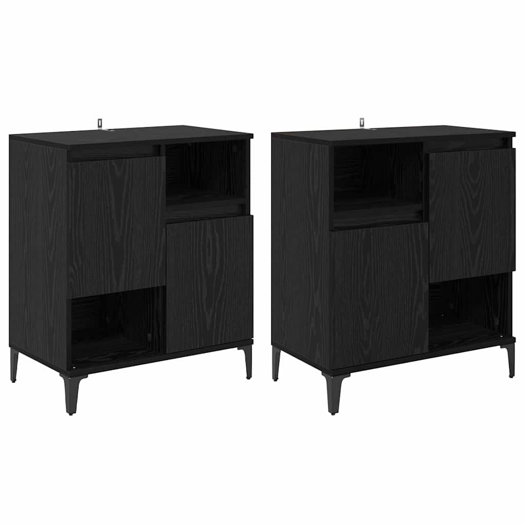 vidaXL Komody 2 pcs Czarny Dąb 60 x 35 x 70 cm Materiał drewnopochodny