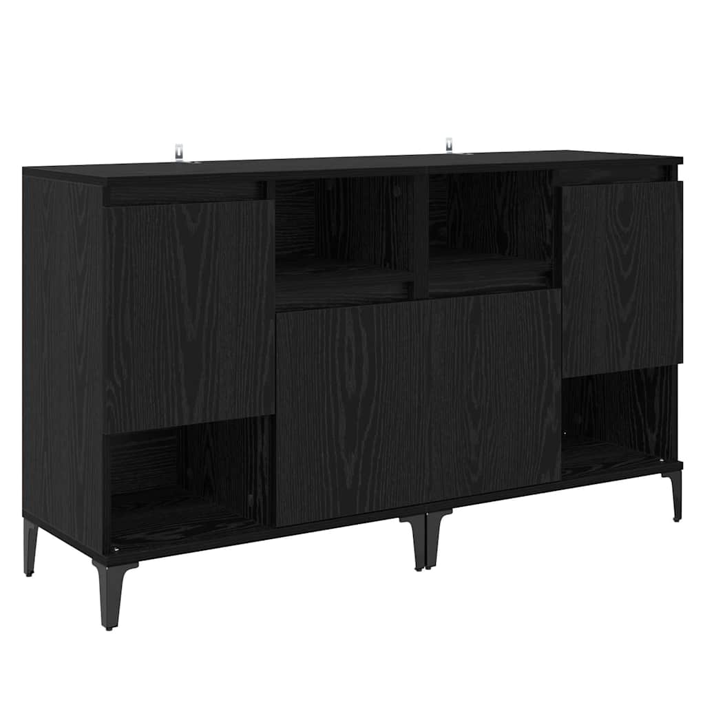 vidaXL Komody 2 pcs Czarny Dąb 60 x 35 x 70 cm Materiał drewnopochodny