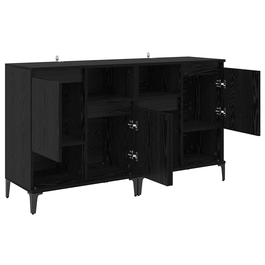 vidaXL Komody 2 pcs Czarny Dąb 60 x 35 x 70 cm Materiał drewnopochodny