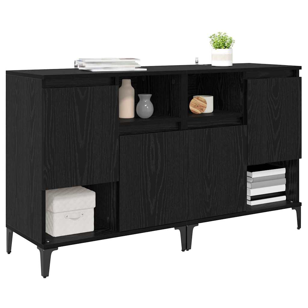 vidaXL Komody 2 pcs Czarny Dąb 60 x 35 x 70 cm Materiał drewnopochodny
