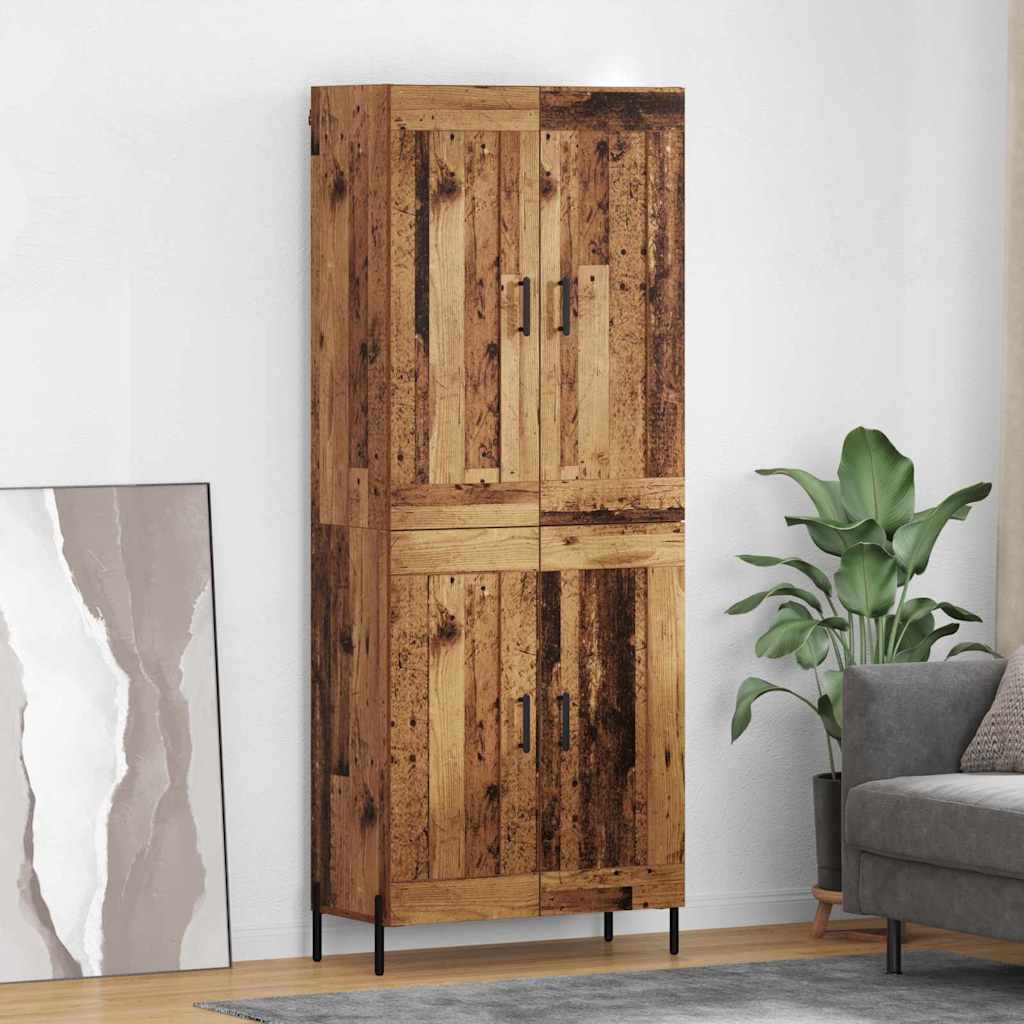 vidaXL Highboard 2 pcs Stare drewno Materiał drewnopochodny