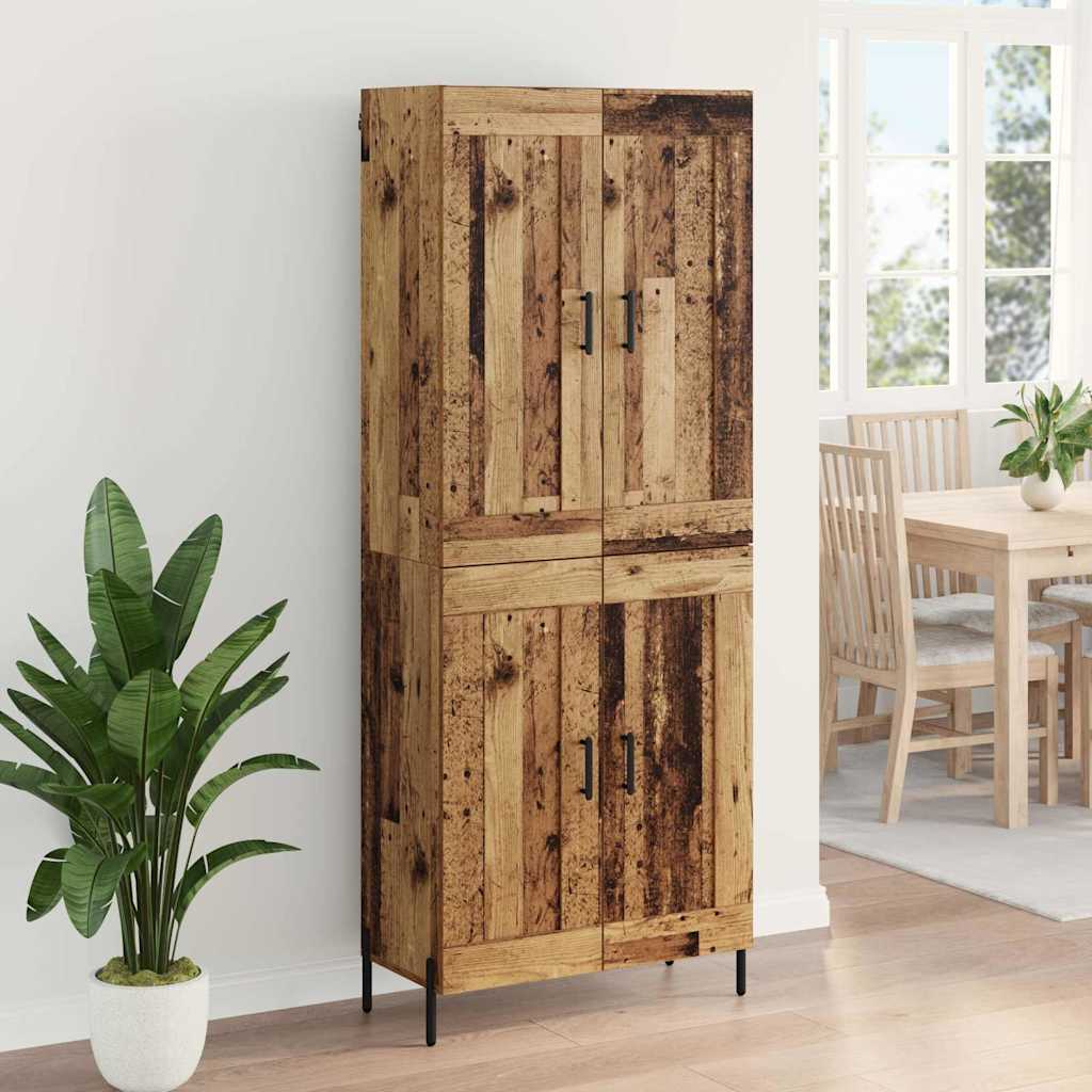 vidaXL Highboard 2 pcs Stare drewno Materiał drewnopochodny