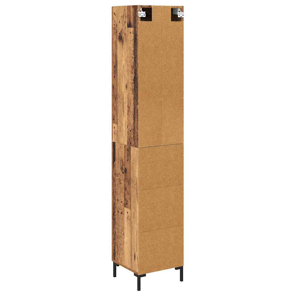 vidaXL Highboard z szufladą Stare drewno 34,5 x 34 x 180 cm