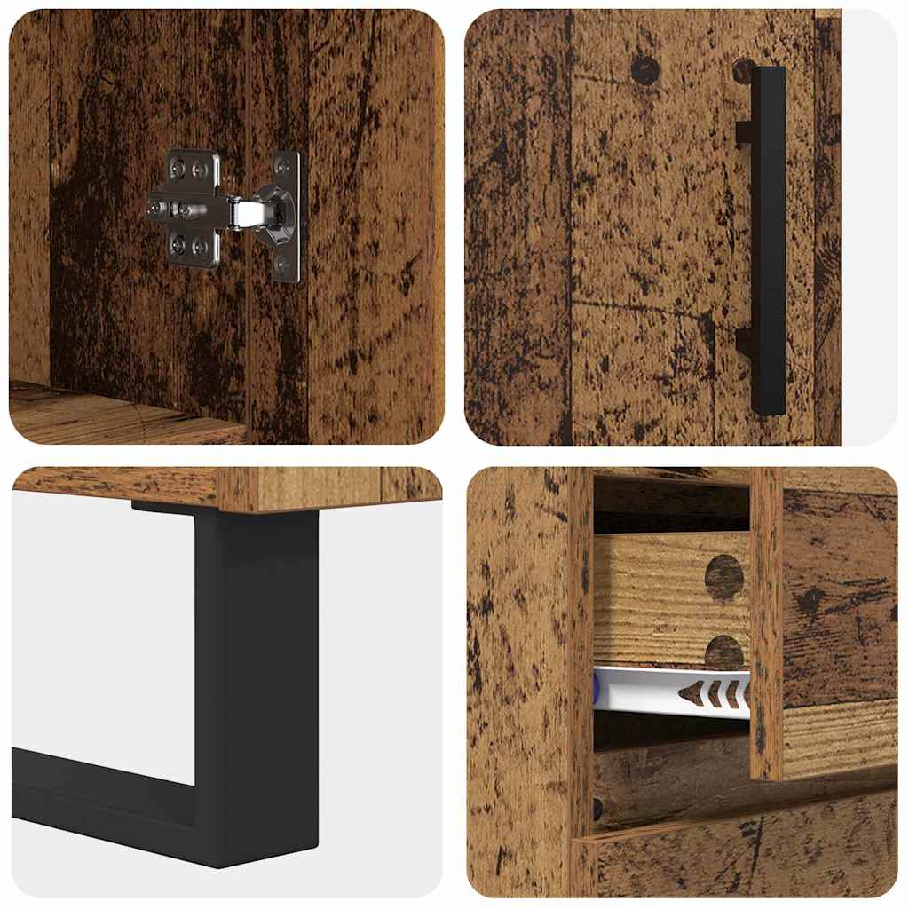 vidaXL Highboard z szufladą Stare drewno 69,5 x 34 x 180 cm