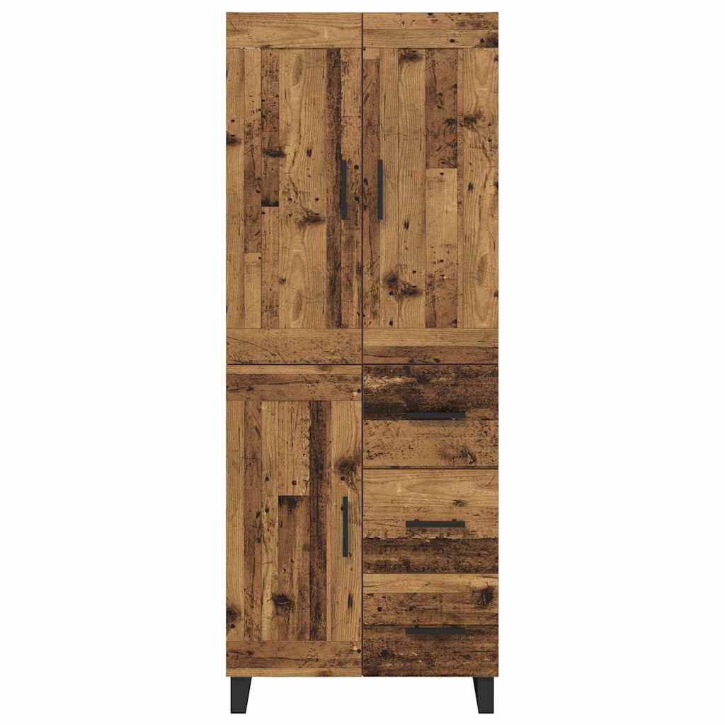 vidaXL Highboard z szufladą Stare drewno 69,5 x 34 x 180 cm