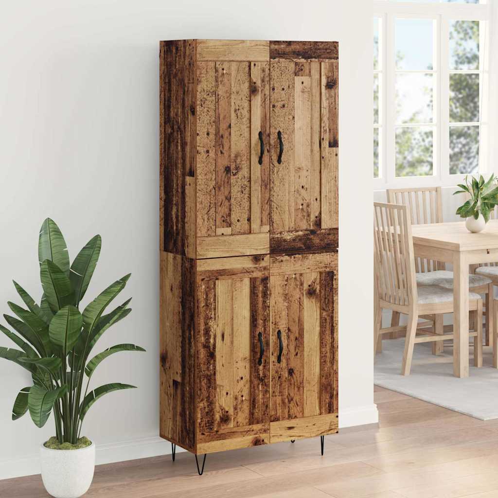 vidaXL Highboard Stare drewno 69,5 x 34 x 180 cm Drewno inżynieryjne