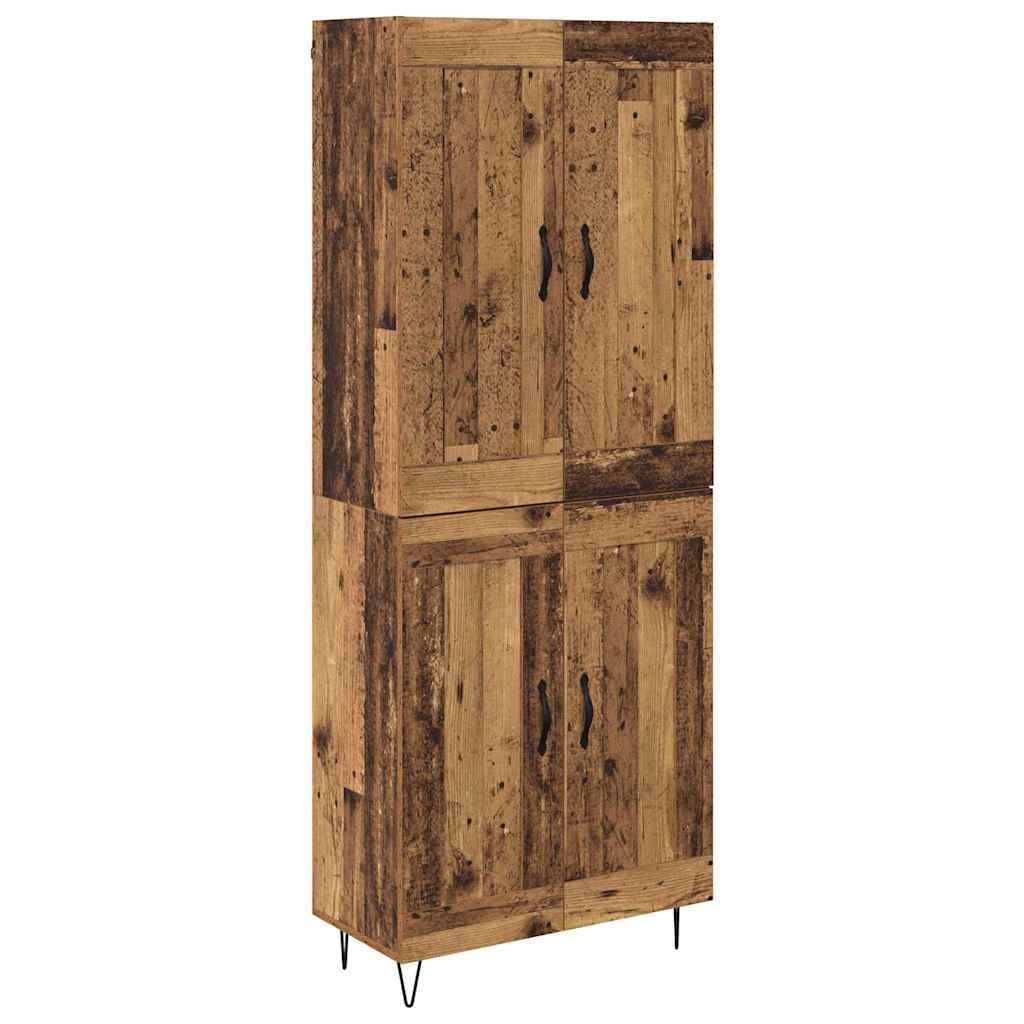 vidaXL Highboard Stare drewno 69,5 x 34 x 180 cm Drewno inżynieryjne