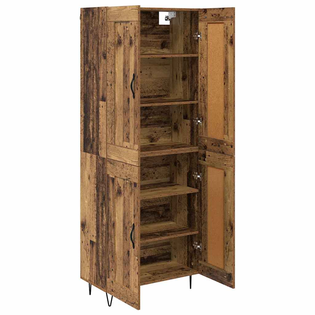 vidaXL Highboard Stare drewno 69,5 x 34 x 180 cm Drewno inżynieryjne