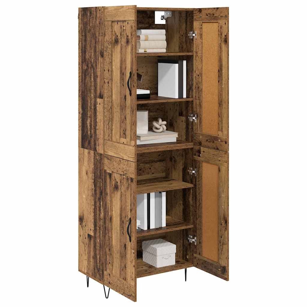 vidaXL Highboard Stare drewno 69,5 x 34 x 180 cm Drewno inżynieryjne