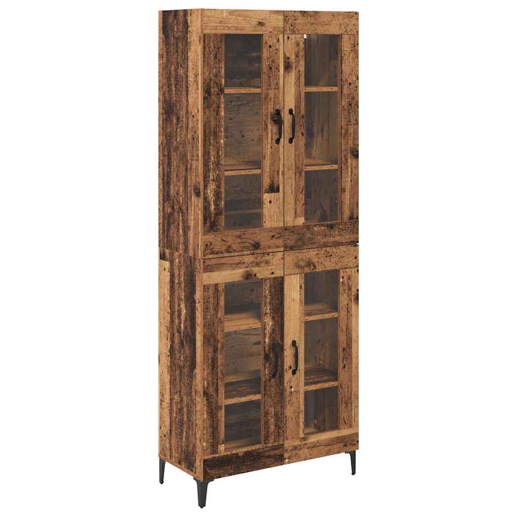 vidaXL Highboard Montowane na ścianie Stare drewno 69,5 x 34 x 180 cm