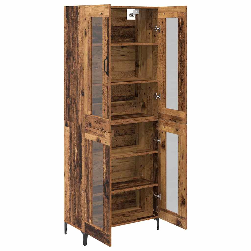 vidaXL Highboard Montowane na ścianie Stare drewno 69,5 x 34 x 180 cm