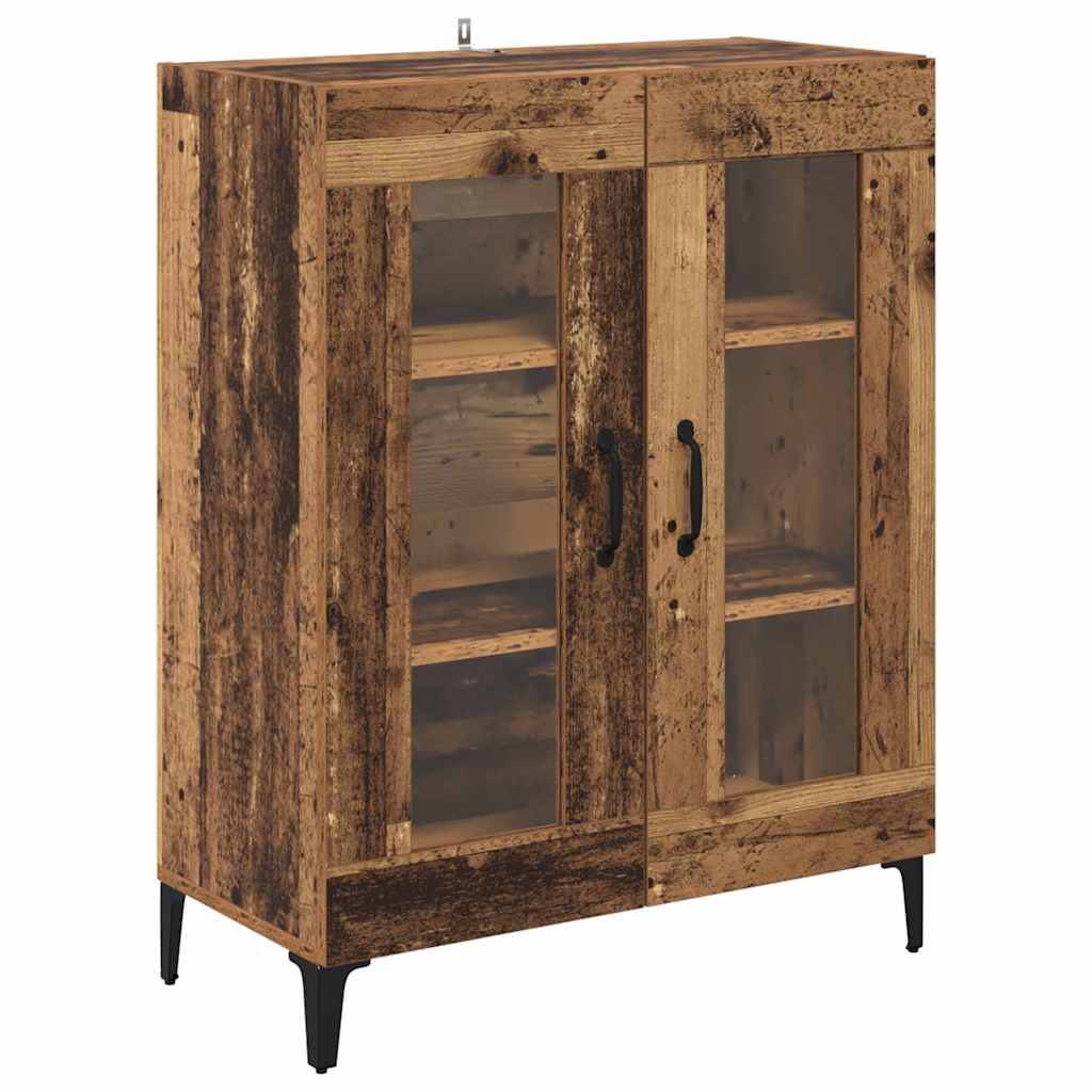 vidaXL Highboard Montowane na ścianie Stare drewno 69,5 x 34 x 180 cm