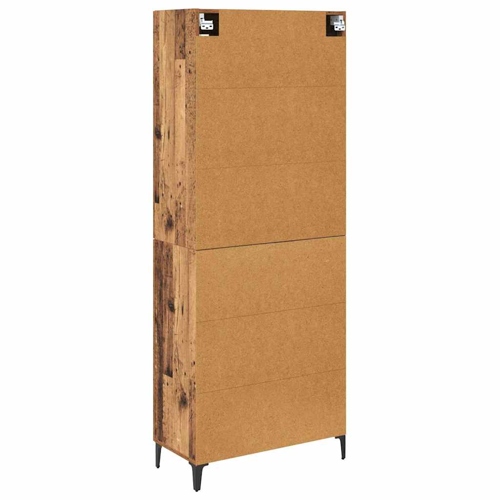 vidaXL Highboard Montowane na ścianie Stare drewno 69,5 x 34 x 180 cm
