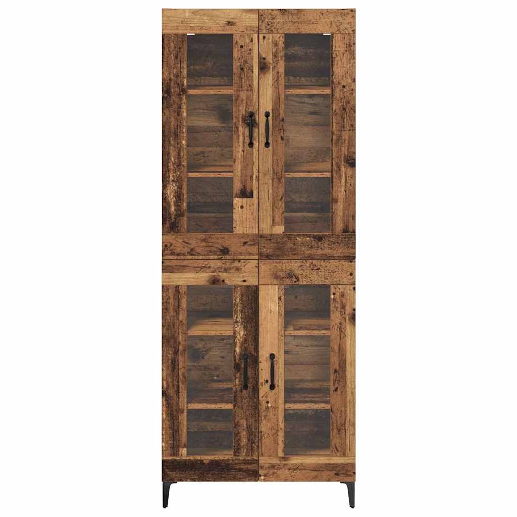 vidaXL Highboard Montowane na ścianie Stare drewno 69,5 x 34 x 180 cm