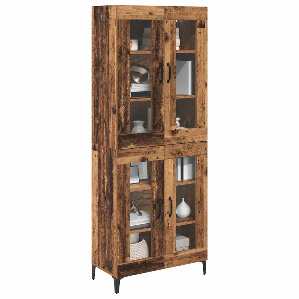 vidaXL Highboard Montowane na ścianie Stare drewno 69,5 x 34 x 180 cm