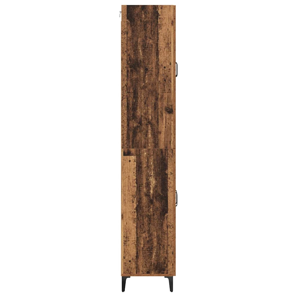 vidaXL Highboard Montowane na ścianie Stare drewno 69,5 x 34 x 180 cm
