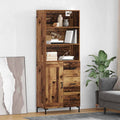 vidaXL Highboard z szufladą Stare drewno 69,5 x 34 x 180 cm