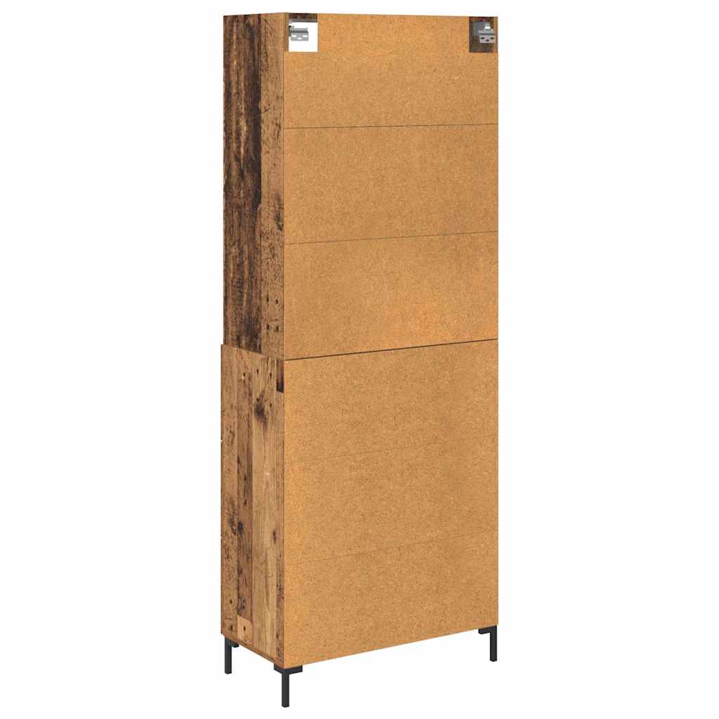 vidaXL Highboard z szufladą Stare drewno 69,5 x 34 x 180 cm
