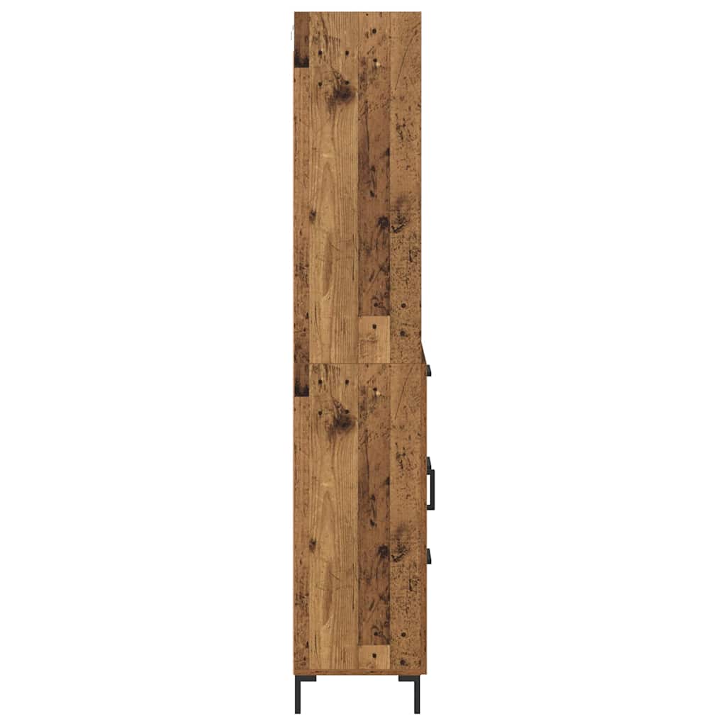 vidaXL Highboard z szufladą Stare drewno 69,5 x 34 x 180 cm