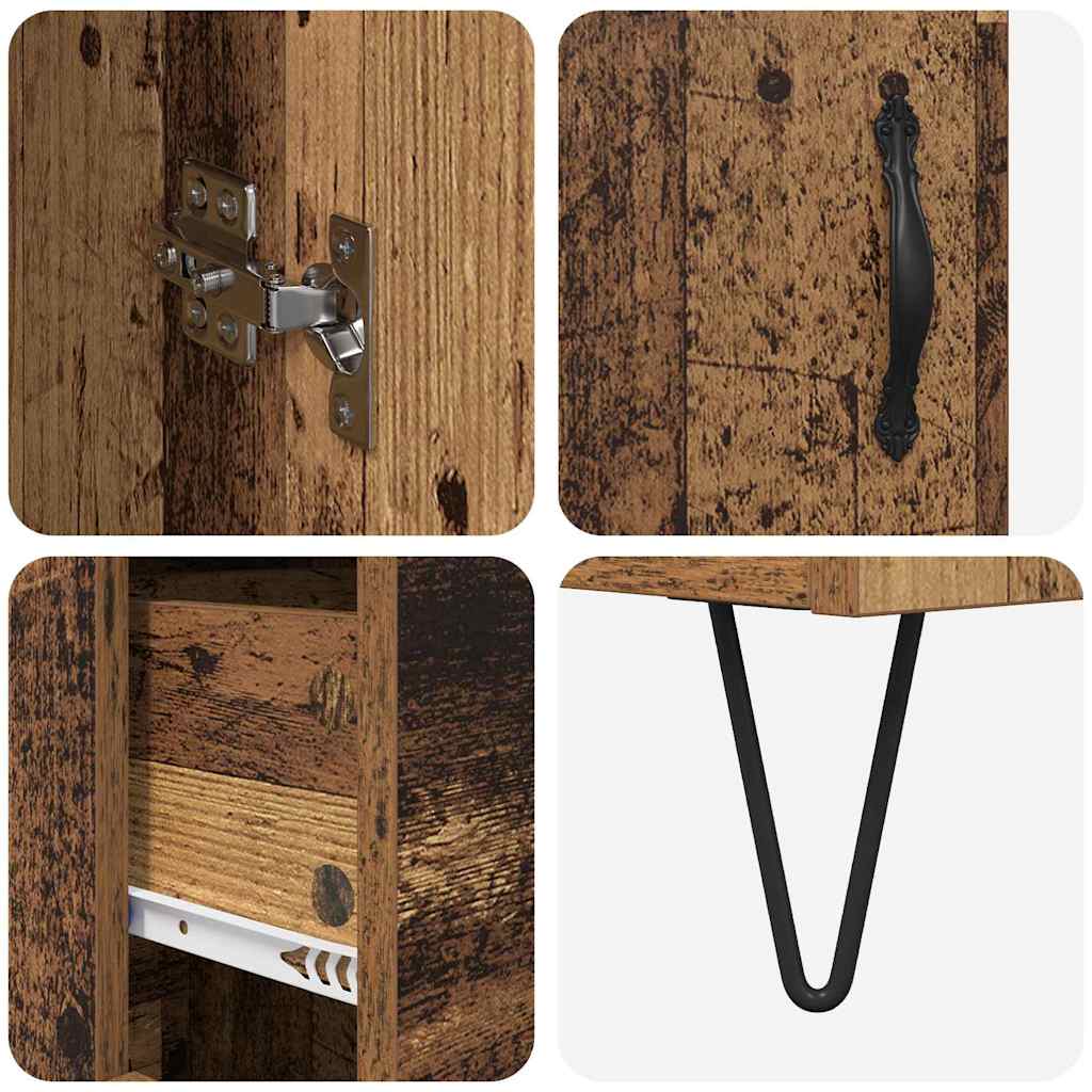 vidaXL Highboard Stare drewno 69,5 x 34 x 180 cm Drewno inżynieryjne
