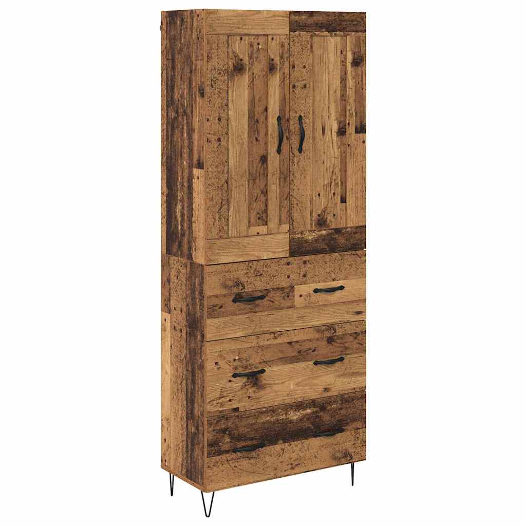 vidaXL Highboard Stare drewno 69,5 x 34 x 180 cm Drewno inżynieryjne