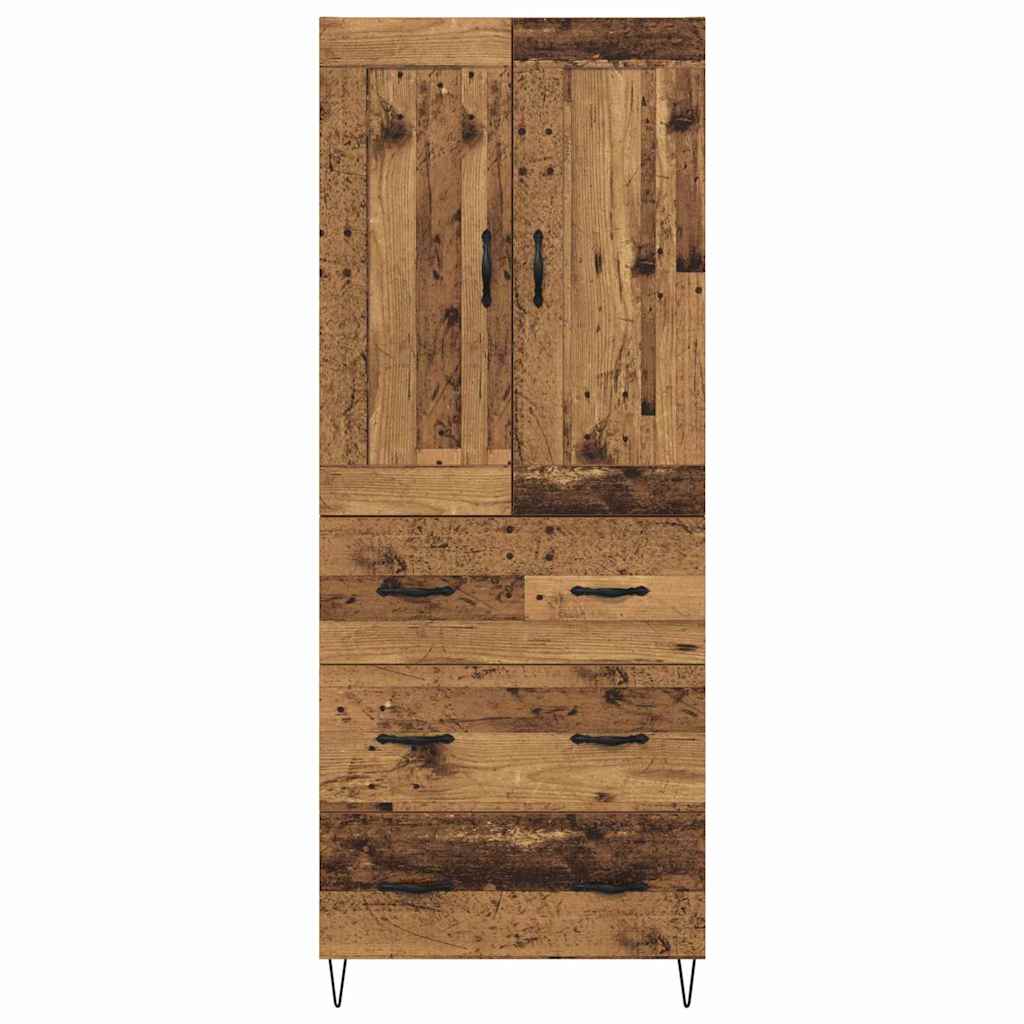 vidaXL Highboard Stare drewno 69,5 x 34 x 180 cm Drewno inżynieryjne