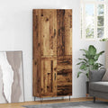 vidaXL Highboard z szufladą 2 pcs Stare drewno Materiał drewnopochodny