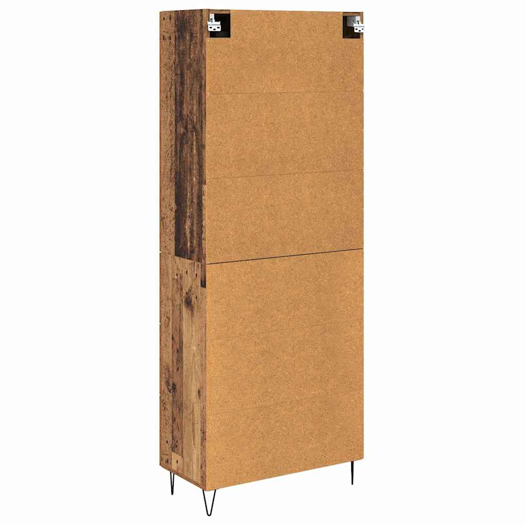vidaXL Highboard z szufladą 2 pcs Stare drewno Materiał drewnopochodny
