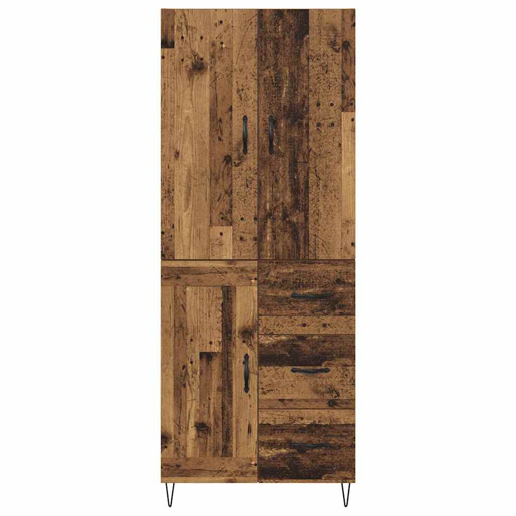 vidaXL Highboard z szufladą 2 pcs Stare drewno Materiał drewnopochodny