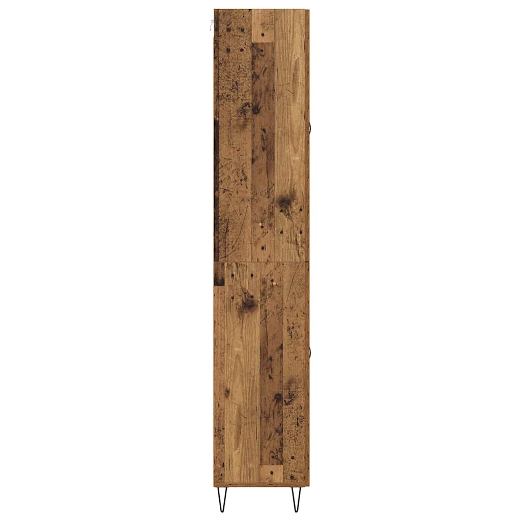 vidaXL Highboard z szufladą 2 pcs Stare drewno Materiał drewnopochodny