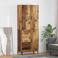 vidaXL Highboard Montowane na ścianie Stare drewno 69,5 x 34 x 180 cm