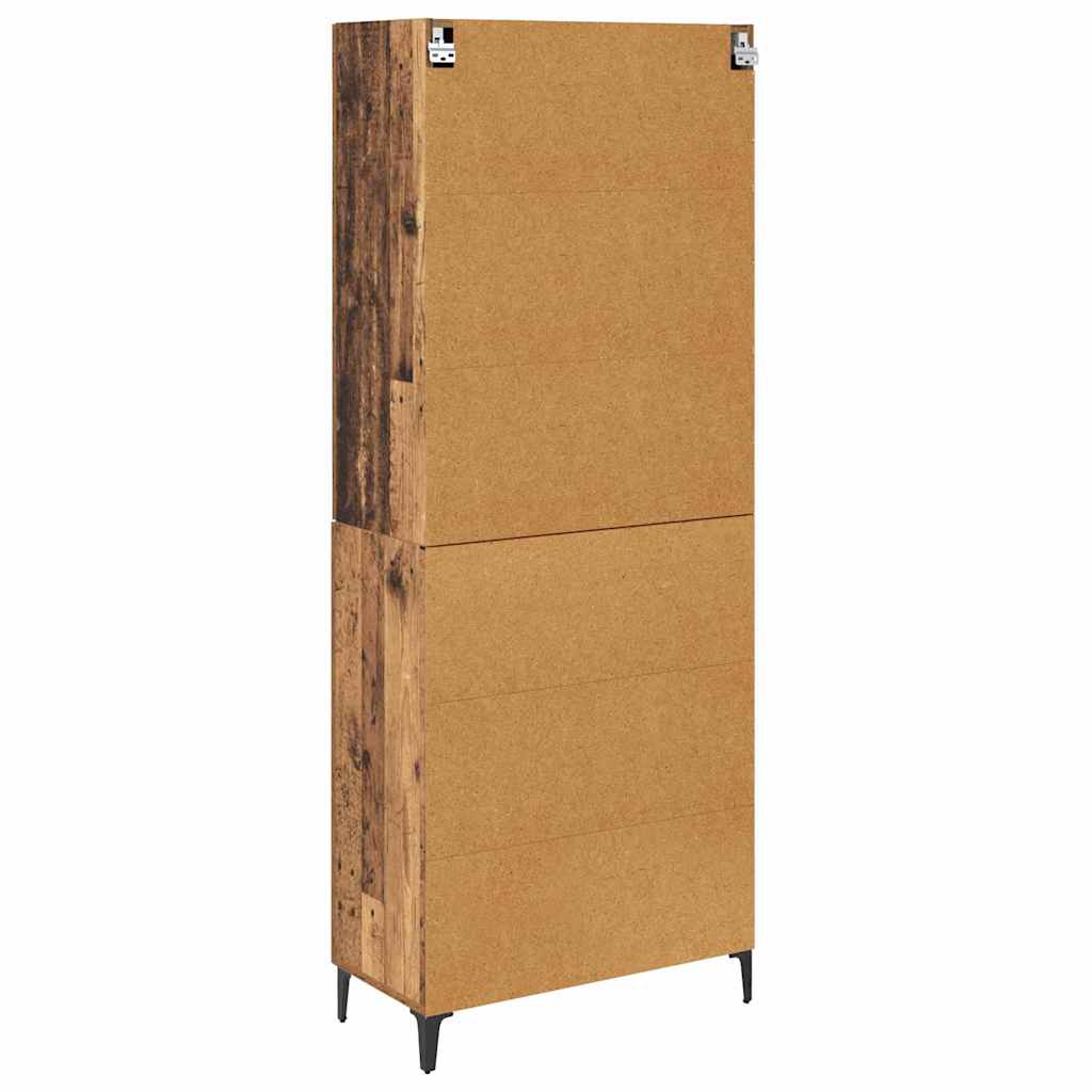 vidaXL Highboard Montowane na ścianie Stare drewno 69,5 x 34 x 180 cm
