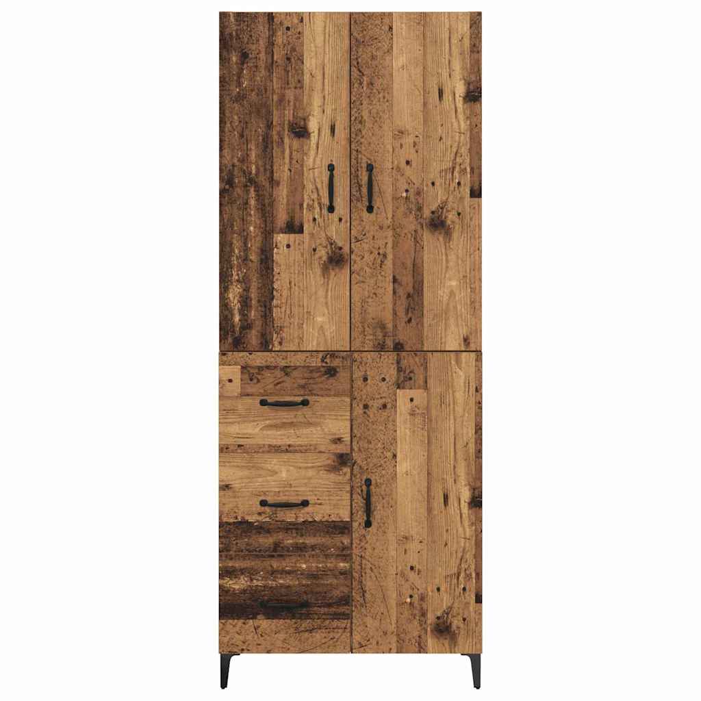 vidaXL Highboard Montowane na ścianie Stare drewno 69,5 x 34 x 180 cm