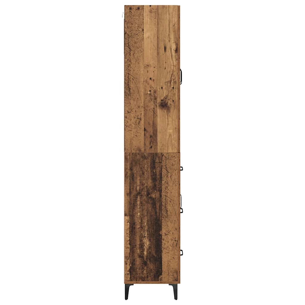 vidaXL Highboard Montowane na ścianie Stare drewno 69,5 x 34 x 180 cm