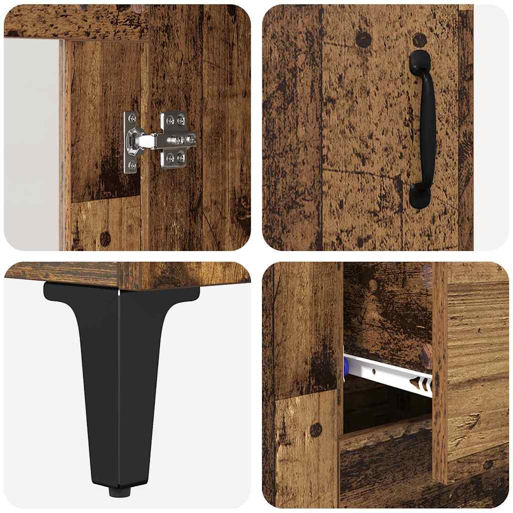 vidaXL Highboard Montowane na ścianie Stare drewno 69,5 x 34 x 180 cm