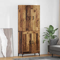 vidaXL Highboard Montowane na ścianie Stare drewno 69,5 x 34 x 180 cm