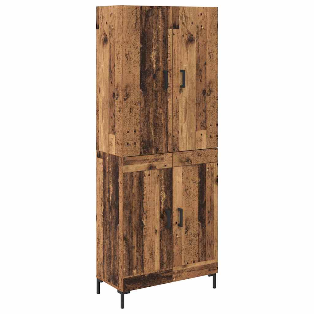 vidaXL Highboard Montowane na ścianie Stare drewno 69,5 x 34 x 180 cm