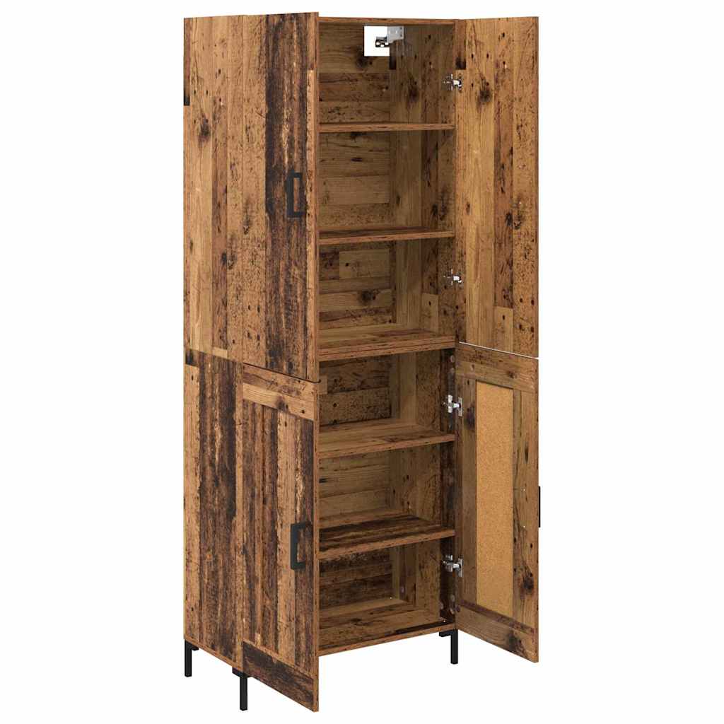 vidaXL Highboard Montowane na ścianie Stare drewno 69,5 x 34 x 180 cm