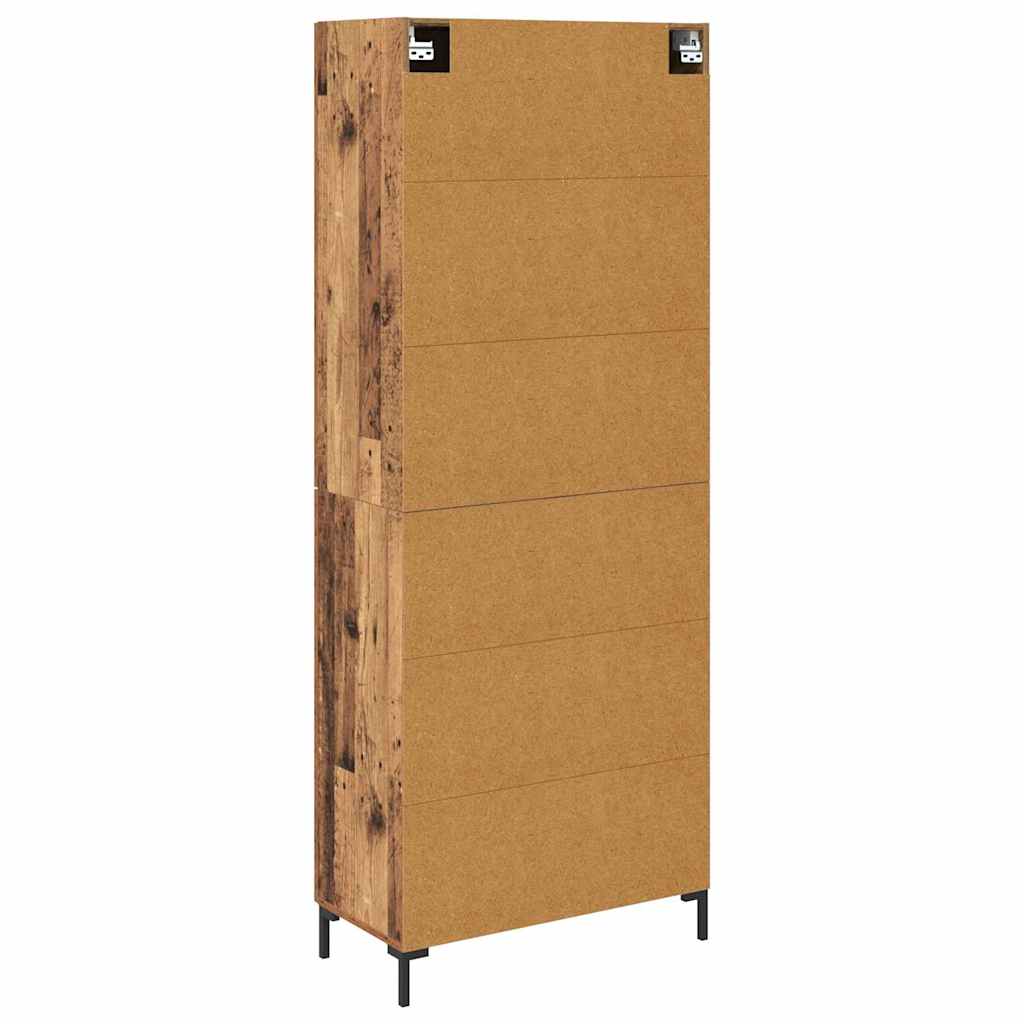 vidaXL Highboard Montowane na ścianie Stare drewno 69,5 x 34 x 180 cm