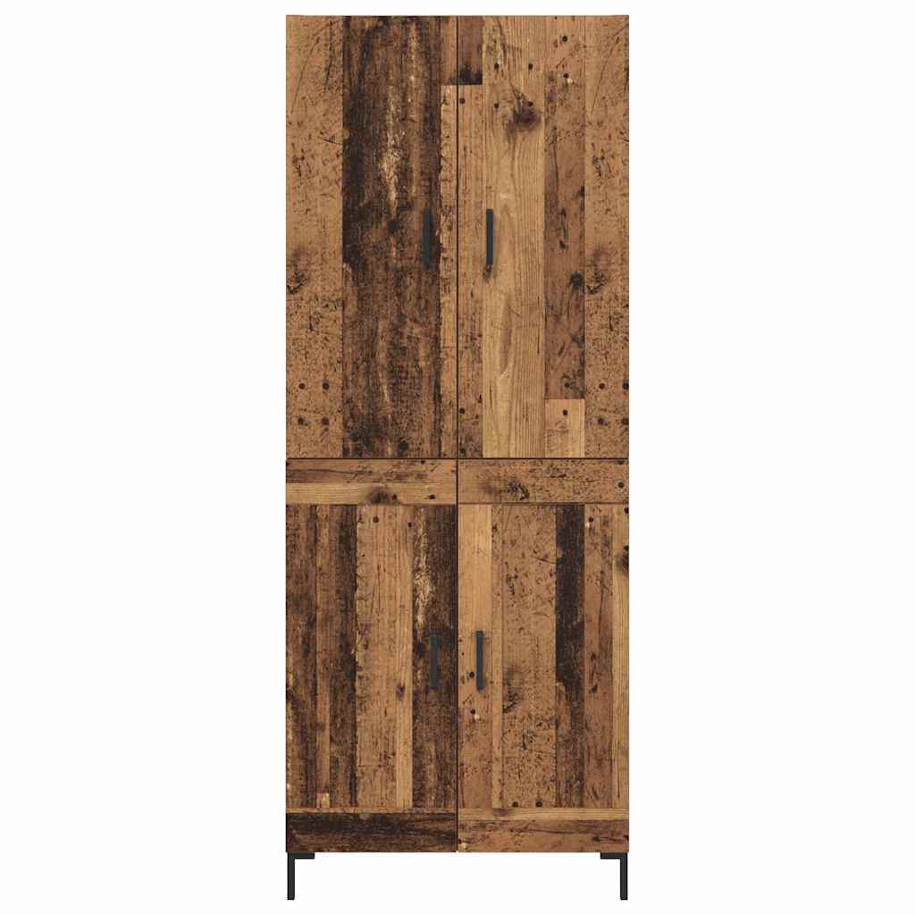 vidaXL Highboard Montowane na ścianie Stare drewno 69,5 x 34 x 180 cm