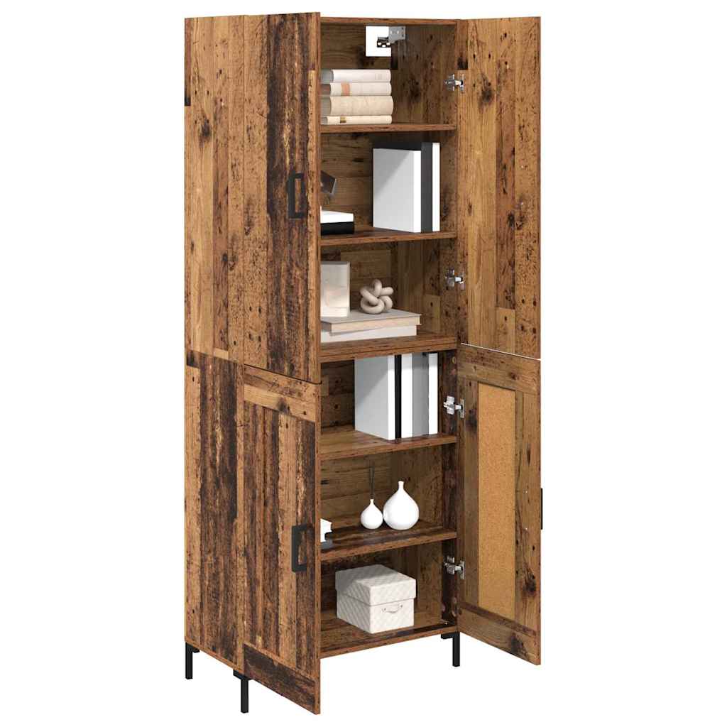 vidaXL Highboard Montowane na ścianie Stare drewno 69,5 x 34 x 180 cm